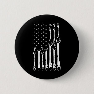 Mechanic Flag American Patriotic Flag Car Mechanic 6 Cm Round Badge
