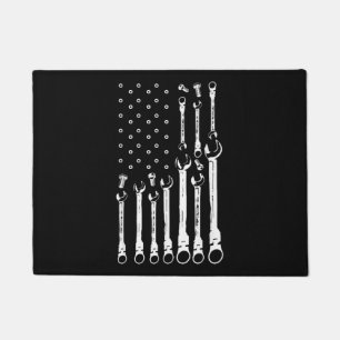 Mechanic Flag American Patriotic Flag Car Mechanic Doormat