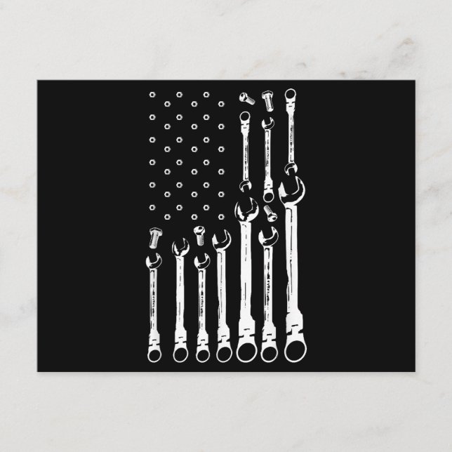 Mechanic Flag American Patriotic Flag Car Mechanic Enclosure Card (Front)