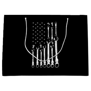 Mechanic Flag American Patriotic Flag Car Mechanic Large Gift Bag