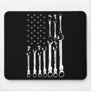 Mechanic Flag American Patriotic Flag Car Mechanic Mouse Mat