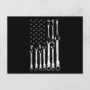 Mechanic Flag American Patriotic Flag Car Mechanic Postcard