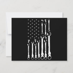 Mechanic Flag American Patriotic Flag Car Mechanic Thank You Card