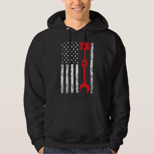 Mechanic Flag Patriotic Mechanic Usa American Flag Hoodie