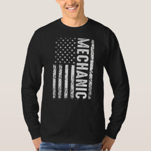 Mechanic Flag Patriotic Mechanic Usa American Flag T-Shirt