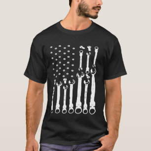 Mechanic Flag Patriotic Mechanic Usa Flag T-Shirt