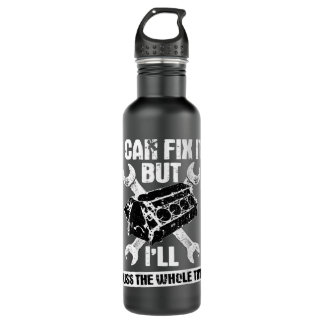 Mechanic Funny Car Repair Design On Back  710 Ml Water Bottle