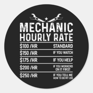 Mechanic Funny Mechanical Workshop Gift Idea Classic Round Sticker