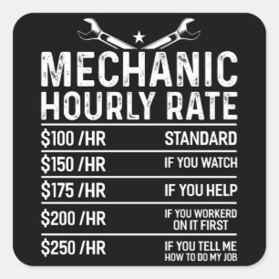 Mechanic Funny Mechanical Workshop Gift Idea Square Sticker