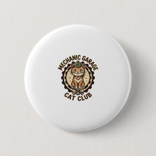 Mechanic Garage Cat POD Vector Art - Mechanic Gara 6 Cm Round Badge