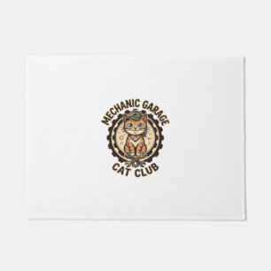 Mechanic Garage Cat POD Vector Art - Mechanic Gara Doormat