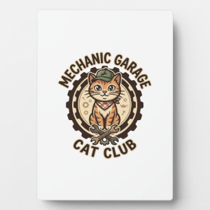 Mechanic Garage Cat POD Vector Art - Mechanic Gara Plaque