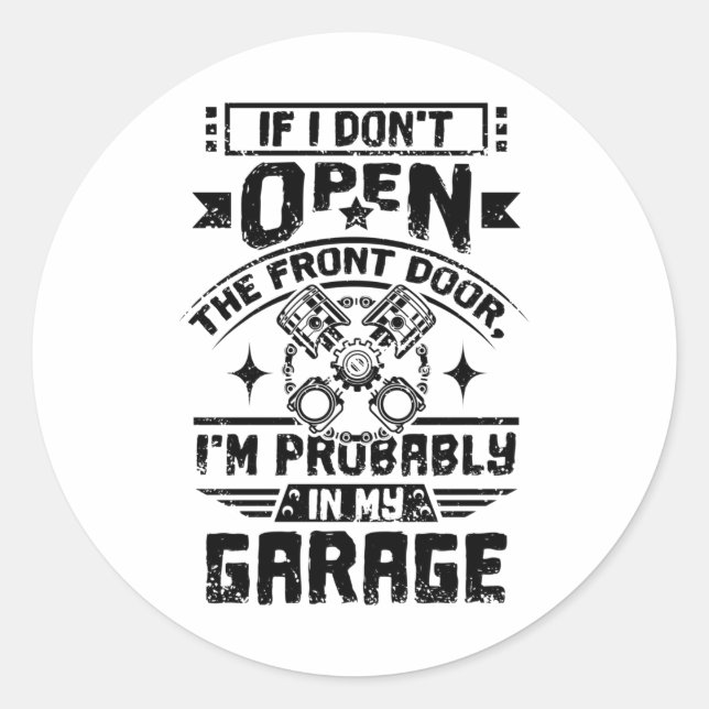 Mechanic Garage Classic Round Sticker (Front)