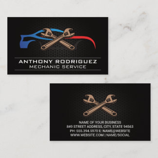 Mechanic Garage | Sports Car Wrenches Logo Business Card
