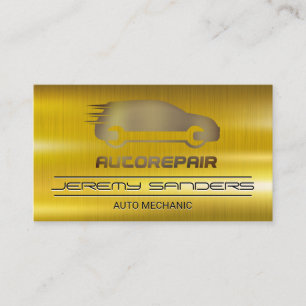 Mechanic   Gold Metal   Auto Services Business Card