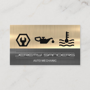 Mechanic   Gold Silver Metal   Tools Services Business Card