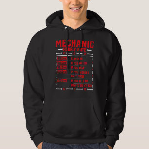 Mechanic Hourly Rate Auto Mechanic Car Repairman Hoodie