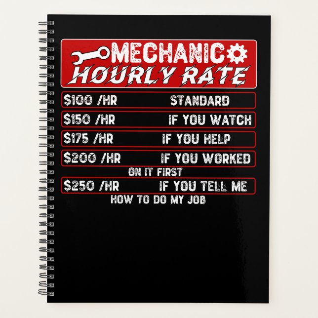 Mechanic Hourly Rate - Car Mechanic Planner (Front)