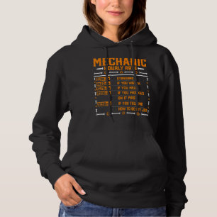 Mechanic Hourly Rate Machinist Auto Repairman Mec Hoodie