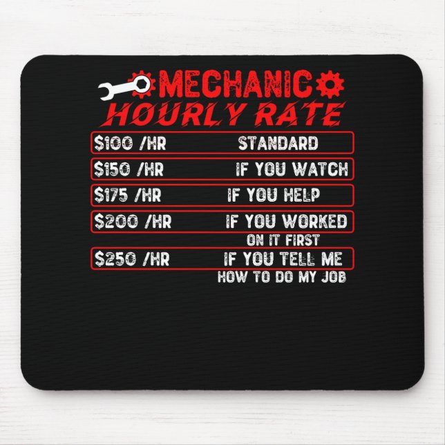 Mechanic Hourly Rate - Mechanical Mouse Mat (Front)