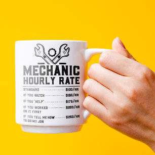 Mechanic Hourly Rate Two-Tone Coffee Mug