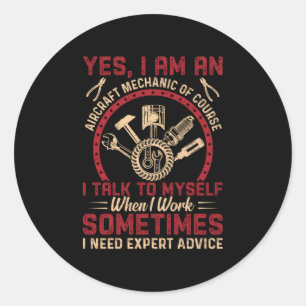 Mechanic I Am An Aircraft Mechanic Classic Round Sticker