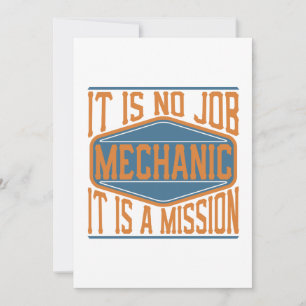 Mechanic  - It Is No Job, It Is A Mission Thank You Card