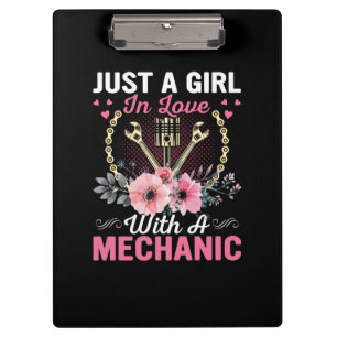 Mechanic Just A Girl In Love With A Mechanic Clipboard