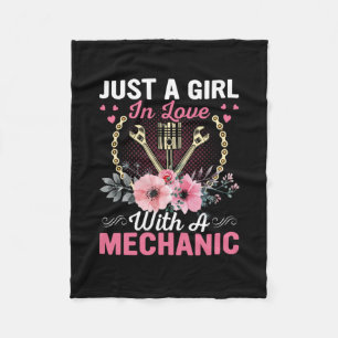 Mechanic Just A Girl In Love With A Mechanic Fleece Blanket