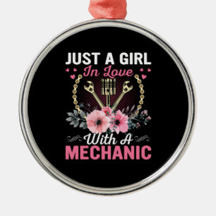 Mechanic Just A Girl In Love With A Mechanic Metal Tree Decoration