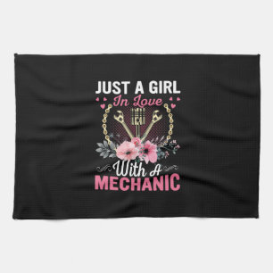 Mechanic Just A Girl In Love With A Mechanic Tea Towel
