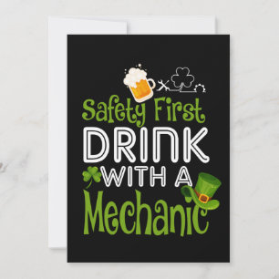 Mechanic Lover Safety First Drink With A Mechanic Announcement