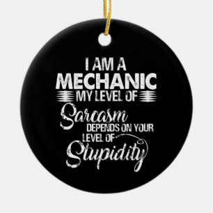 Mechanic Lovers   I Am A Mechanic Ceramic Tree Decoration