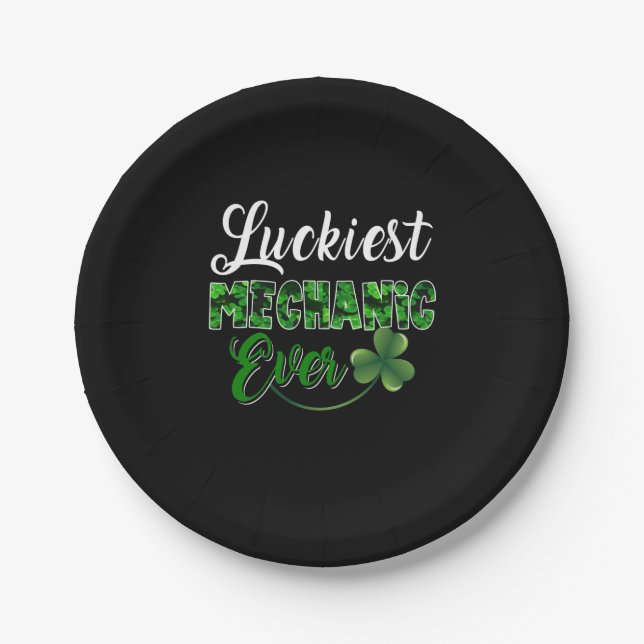 Mechanic Lovers | Luckiest Mechanic Ever Paper Plate (Front)