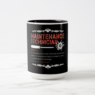 Mechanic Lovers  Maintenance Technician Definition Two-Tone Coffee Mug
