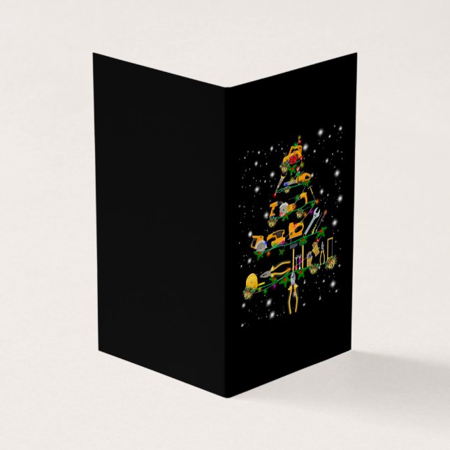 Mechanic Lovers | Mechanic Christmas Tree Business Card (Outside)
