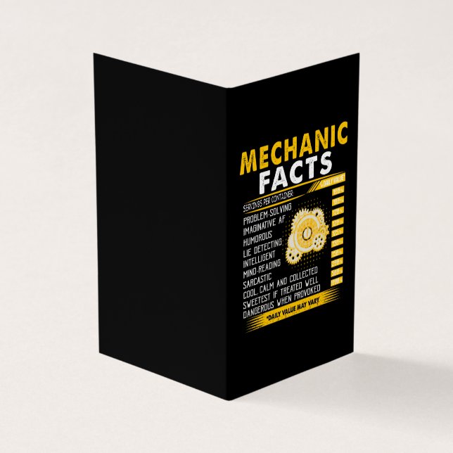 Mechanic Lovers | Mechanic Facts Business Card (Outside)