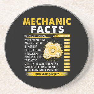 Mechanic Lovers Mechanic Facts Coaster