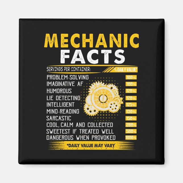 Mechanic Lovers | Mechanic Facts Magnet (Front)