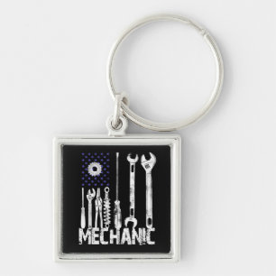Mechanic Lovers   Mechanic USA Flag Key Ring