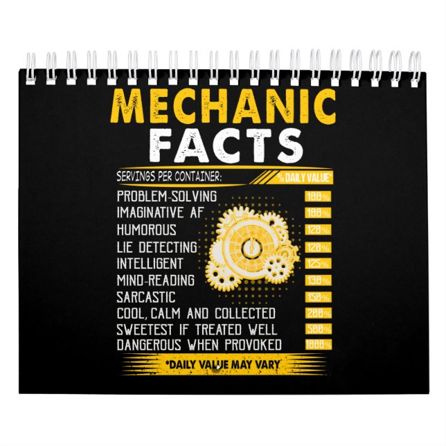 Mechanic Lovers | Mechanic's Wife Definition Calendar (Cover)
