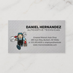 Mechanic Mascot Auto Service Repair Business Card