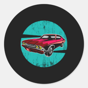 Mechanic Mechanics Wrench Vintage Car Gift Idea Classic Round Sticker