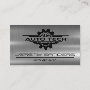 Mechanic   Metal   Auto Tech Automotive Business Card