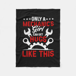 Mechanic Only A Mechanic's Girl Fleece Blanket