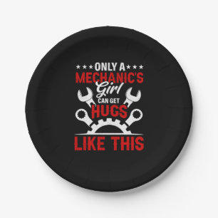 Mechanic Only A Mechanic's Girl Paper Plate