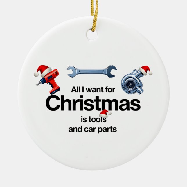 Mechanic Quote Christmas Ornament (Front)
