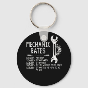 Mechanic Rates Mechanical Funny Gift Key Ring