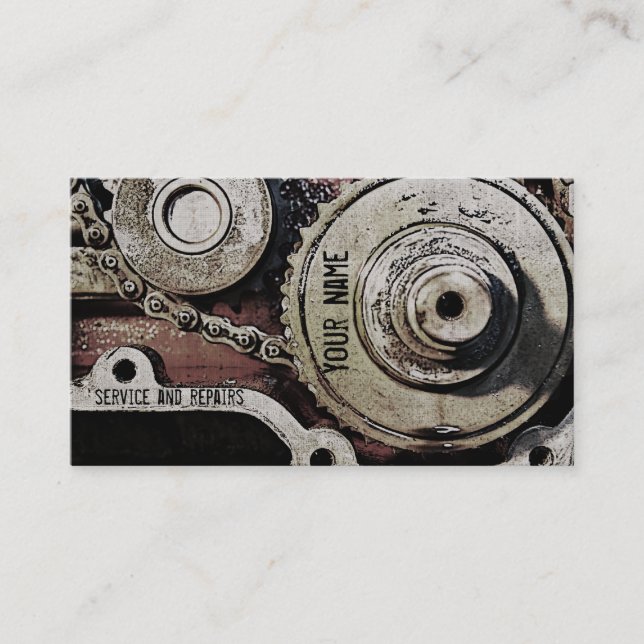 mechanic repairs business card template (Front)