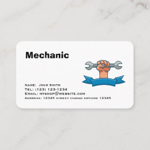 mechanic services editable business card